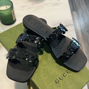 GUCCI jelly sandals slides